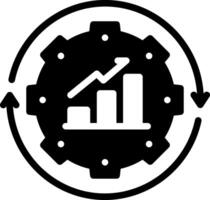 Solid black icon for improvement vector