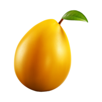 ai generado 3d mango aislado frutas en transparente antecedentes png