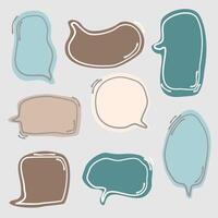 collection set of hand draw colorful pastel color speech bubble balloon, think, speak, talk, text box, banner, flat design vector illustration