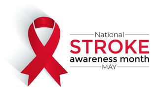 National Stroke awareness month is observed each year during May. Template for background, banner, card, poster design. Vector EPS10 illustration.