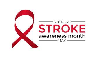 National Stroke awareness month is observed each year during May. Template for background, banner, card, poster design. Vector EPS10 illustration.