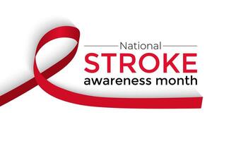 National Stroke awareness month is observed each year during May. Template for background, banner, card, poster design. Vector EPS10 illustration.