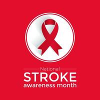 National Stroke awareness month is observed each year during May. Template for background, banner, card, poster design. Vector EPS10 illustration.