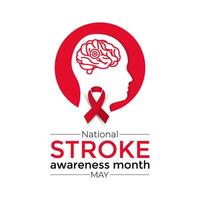 National Stroke awareness month is observed each year during May. Template for background, banner, card, poster design. Vector EPS10 illustration.