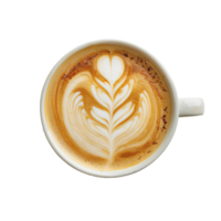 AI generated Latte in coffee cup png isolated on transparent background