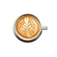 AI generated Latte in coffee cup png isolated on transparent background