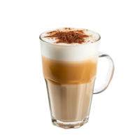 AI generated Latte in coffee cup png isolated on transparent background