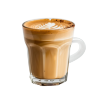 AI generated Latte in coffee cup png isolated on transparent background