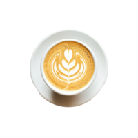 AI generated Latte in coffee cup png isolated on transparent background