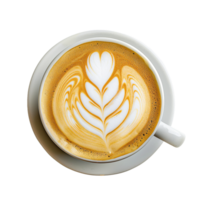 AI generated Latte in coffee cup png isolated on transparent background