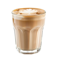 AI generated Latte in coffee cup png isolated on transparent background