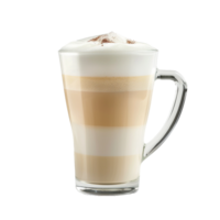 ai generato latte macchiato nel caffè tazza png isolato su trasparente sfondo