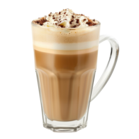 AI generated Latte in coffee cup png isolated on transparent background