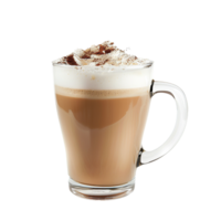 AI generated Latte in coffee cup png isolated on transparent background