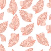 Marine Seamless Shell Pattern For Kids, Marine Background For Greetings, Invitations, Wrapping Paper Production, Textiles And Web Design. vector