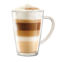 AI generated Latte in coffee cup png isolated on transparent background