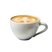 AI generated Latte in coffee cup png isolated on transparent background