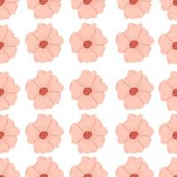 Modern abstract natural floral seamless pattern. Floral and botanical vector illustration in peach color