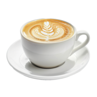 AI generated Latte in coffee cup png isolated on transparent background