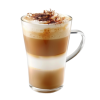 AI generated Latte in coffee cup png isolated on transparent background