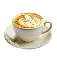 AI generated Latte in coffee cup png isolated on transparent background