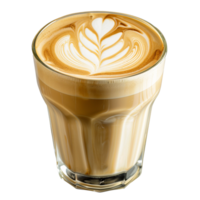 AI generated Latte in coffee cup png isolated on transparent background