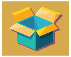 Open Box Vector Design On White Background illustration