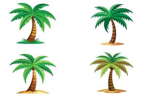 Color image of cartoon palm tree on white background vector illustration