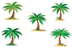 Color image of cartoon palm tree on white background vector