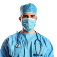 AI generated Doctor wear face mask png isolated on transparent background