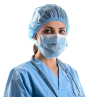 AI generated Doctor wear face mask png isolated on transparent background