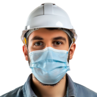 ai gegenereerd arbeid slijtage gezicht masker PNG geïsoleerd Aan transparant achtergrond