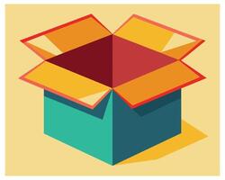 Open Box Vector Design On White Background illustration