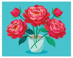 diseño de ilustración de vector de flor rosa