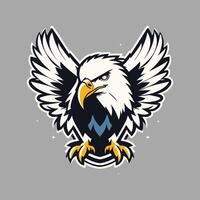 an eagle mascot mascot head on a gray background vector