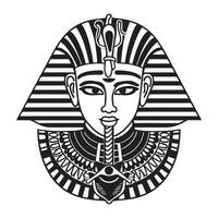 egyptian pharaoh mask with a black and white design vector