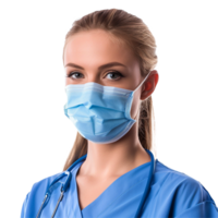 AI generated Doctor wear face mask png isolated on transparent background