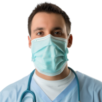 ai gegenereerd dokter slijtage gezicht masker PNG geïsoleerd Aan transparant achtergrond