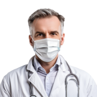 ai gegenereerd dokter slijtage gezicht masker PNG geïsoleerd Aan transparant achtergrond