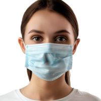 AI generated Girl wearing face mask on transparent background png