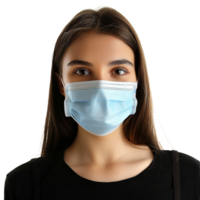 AI generated Girl wearing face mask on transparent background png