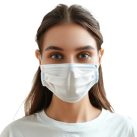 AI generated Girl wearing face mask on transparent background png