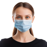 AI generated Girl wearing face mask on transparent background png