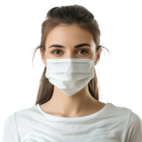 AI generated Girl wearing face mask on transparent background png