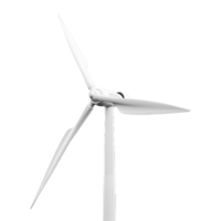 AI generated 3d wind turbine isolated on transparent background png