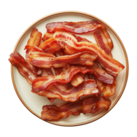 ai gerado frito bacon isolado em transparente fundo png