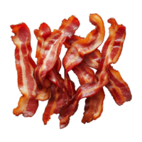 ai gerado frito bacon isolado em transparente fundo png