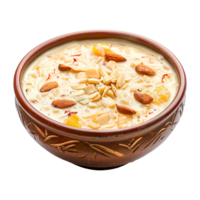 AI generated Tasty creamy kheer isolated on transparent background png