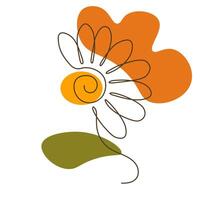 girasol ilustración una línea Arte vector