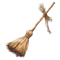 AI generated Cartoon witch broom isolated on transparent background png